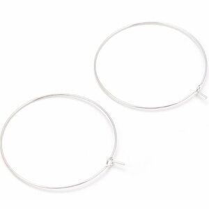 Stainless Steel Thin Hoop Earrings- 40MM